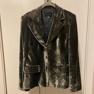 Silver/Gray Crushed velvet three-button blazer